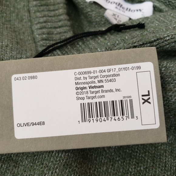 Goodfellow Mens Green Sweater Hoodie Size XL - Picture 5 of 5